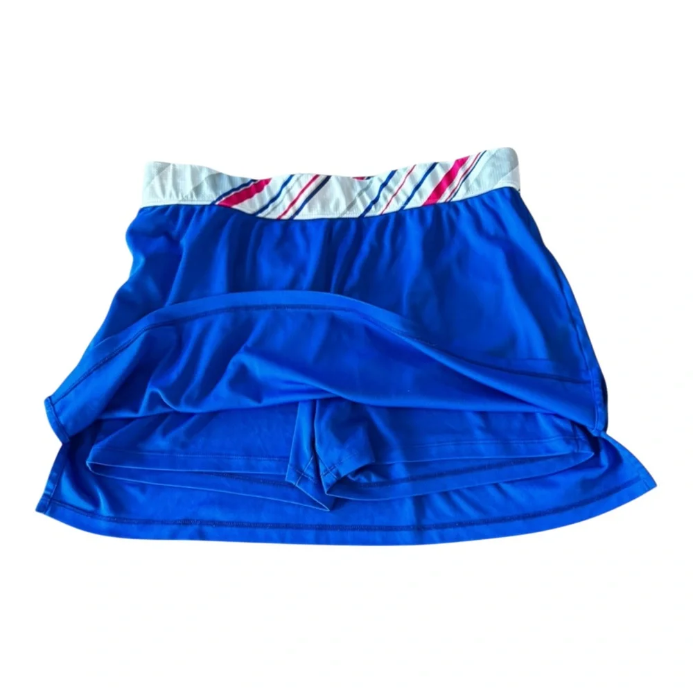 IZOD Golf Women’s Royal Blue Skort Size L  Striped Waistband Athletic Tennis